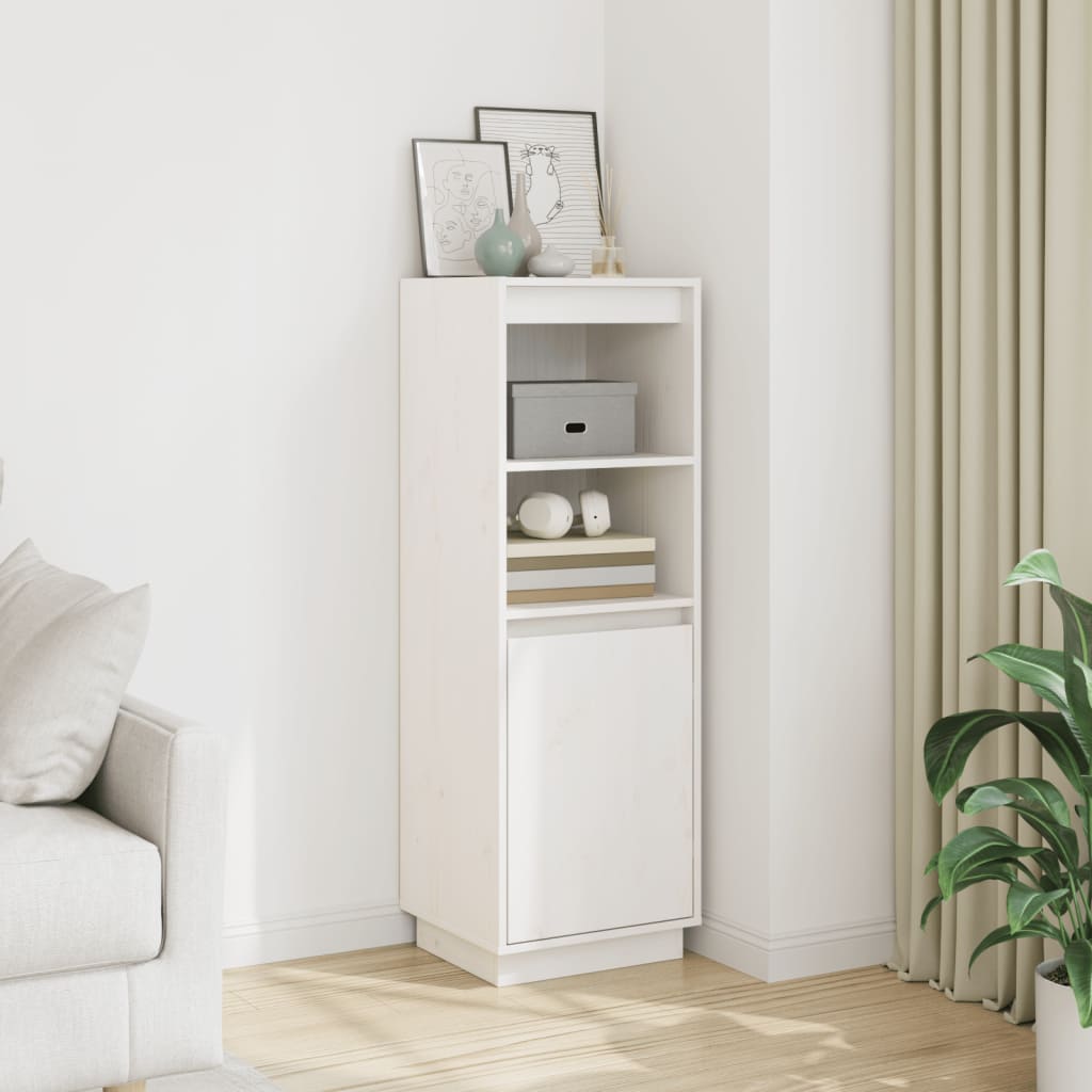 højskab 37x34x110 cm massivt fyrretræ hvid