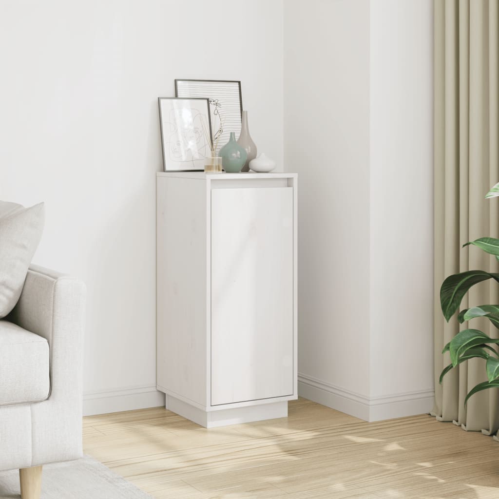 skænk 31,5x34x75 cm massivt fyrretræ hvid