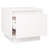 sengebord 35x34x32 cm massivt fyrretræ hvid