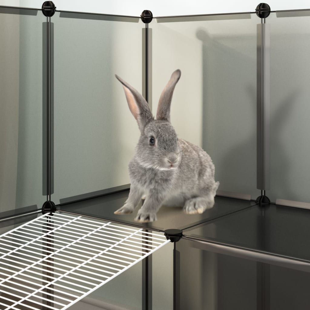 lille dyrebur 142x74x93 cm PP og stål sort