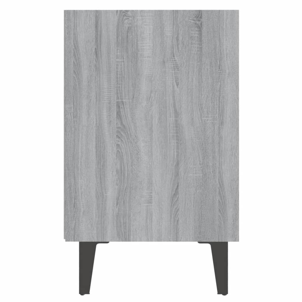 sengebord med metalben 40x30x50 cm grå sonoma-eg