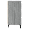 sengebord med metalben 40x35x69 cm grå sonoma-eg