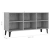 tv-bord med metalben 103,5x30x50 cm grå sonoma-eg