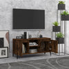 tv-skab med metalben 103,5x35x50 cm røget egetræsfarve