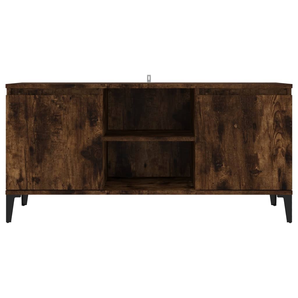 tv-skab med metalben 103,5x35x50 cm røget egetræsfarve