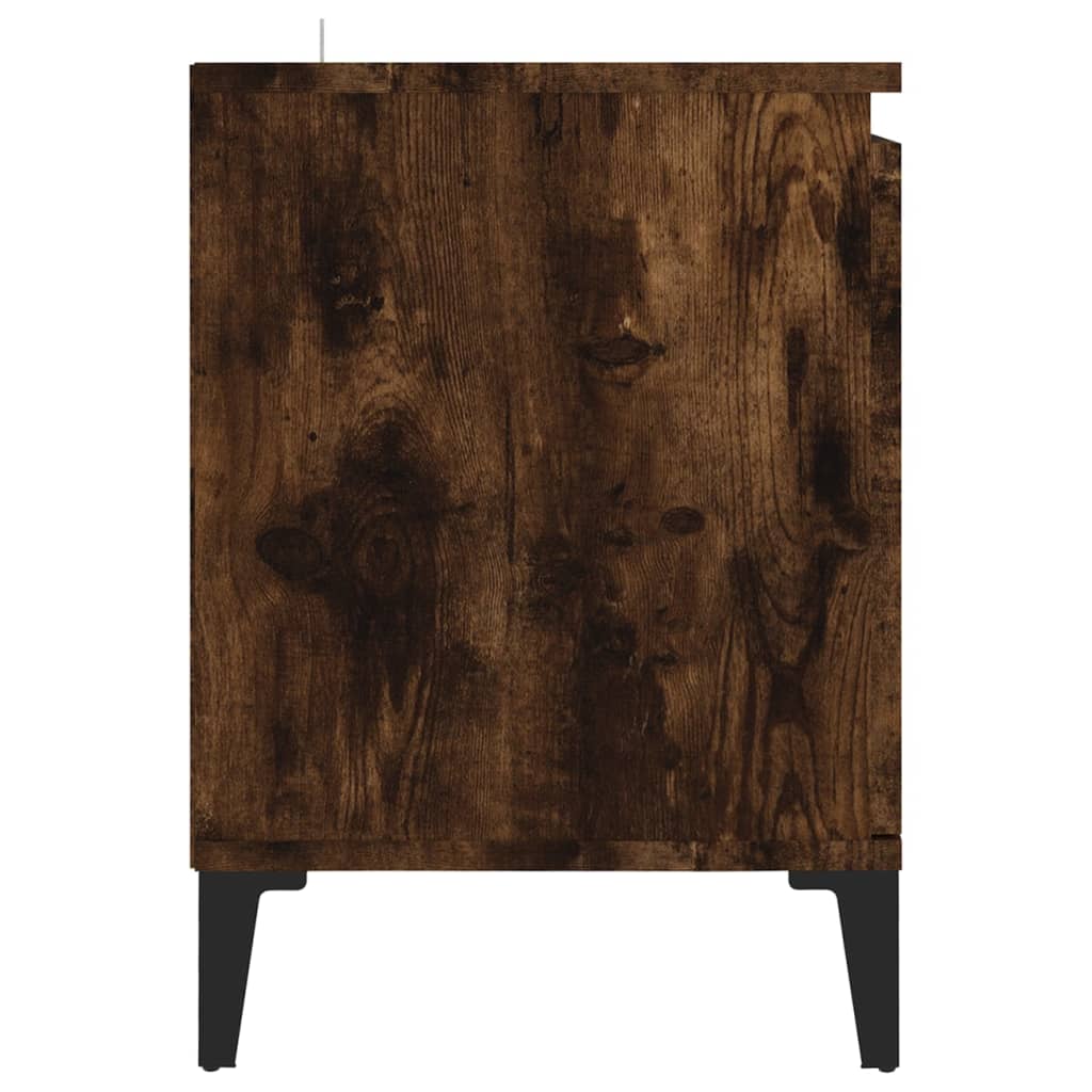 tv-skab med metalben 103,5x35x50 cm røget egetræsfarve
