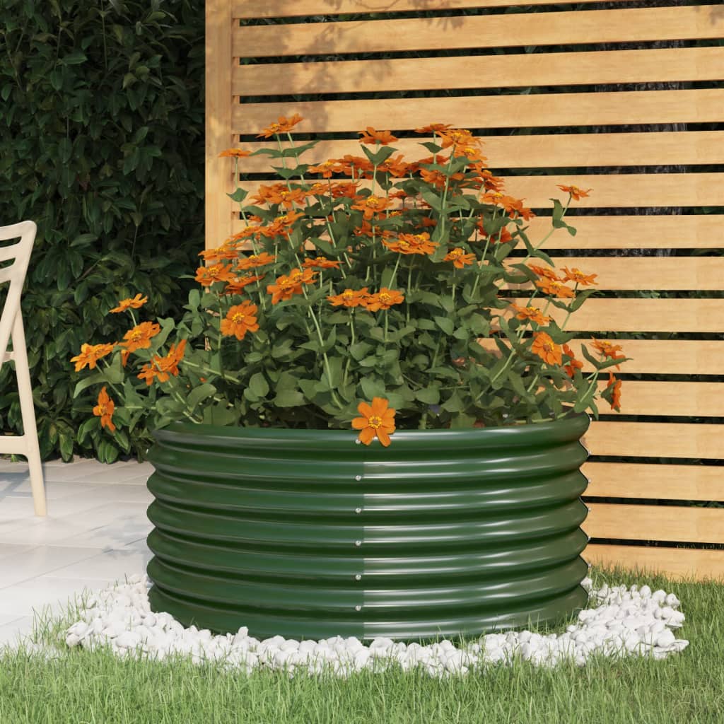 plantekrukke 80x80x36 cm pulverlakeret stål grøn