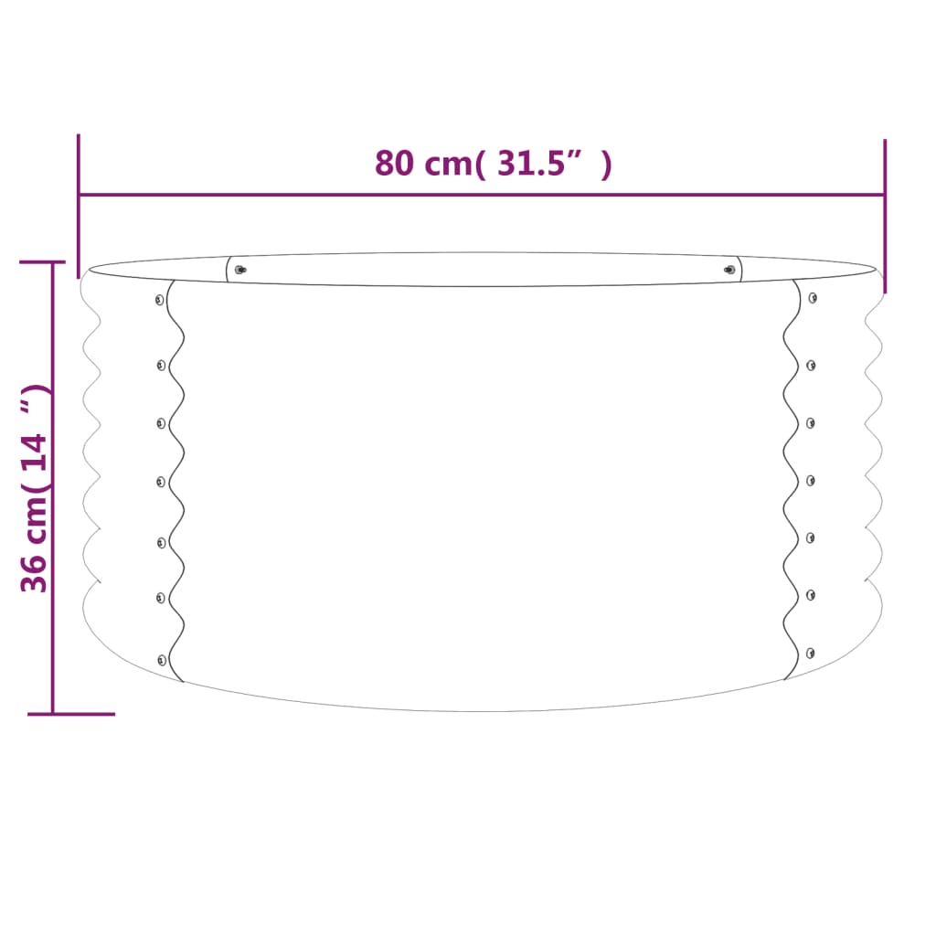 plantekrukke 80x80x36 cm pulverlakeret stål brun