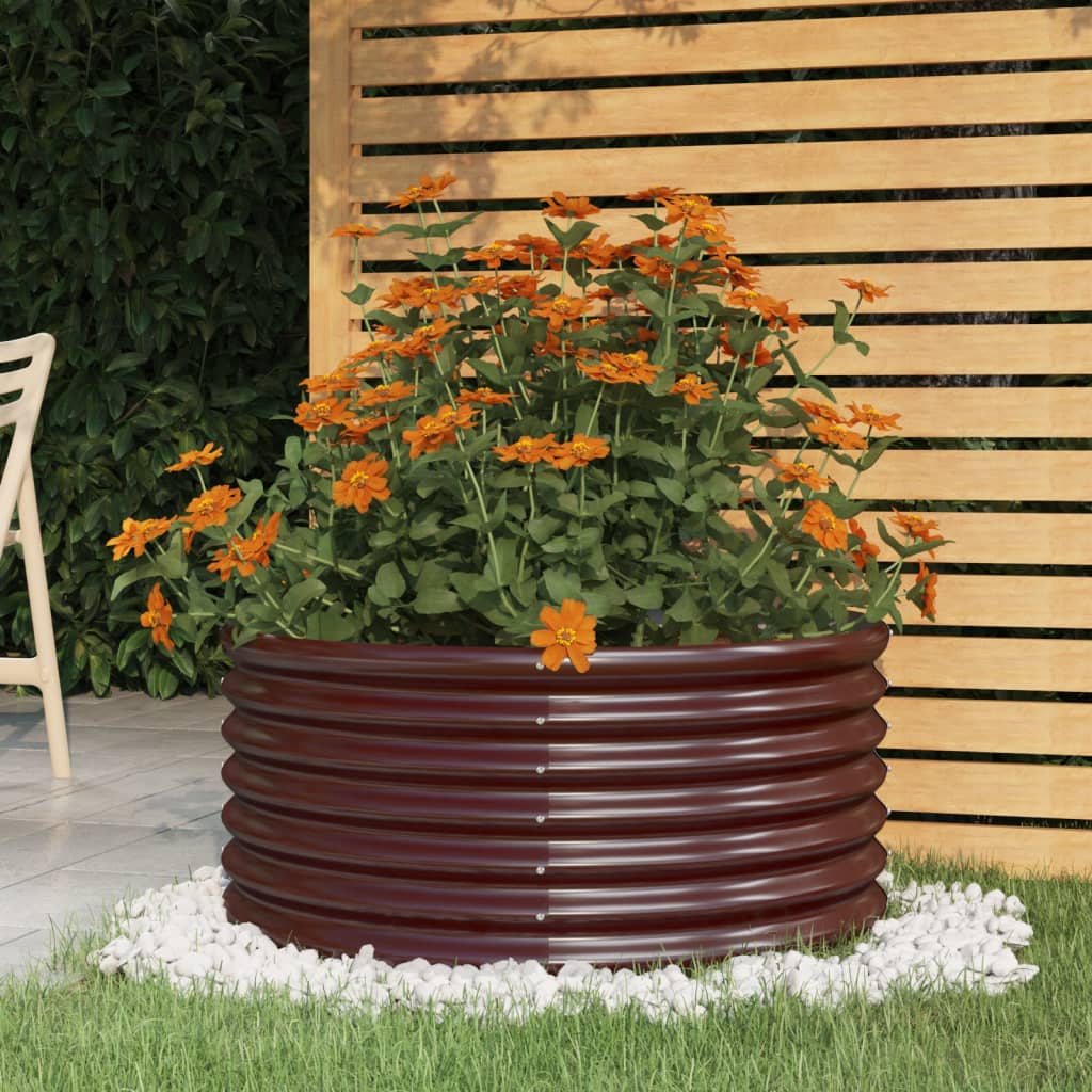 plantekrukke 80x80x36 cm pulverlakeret stål brun