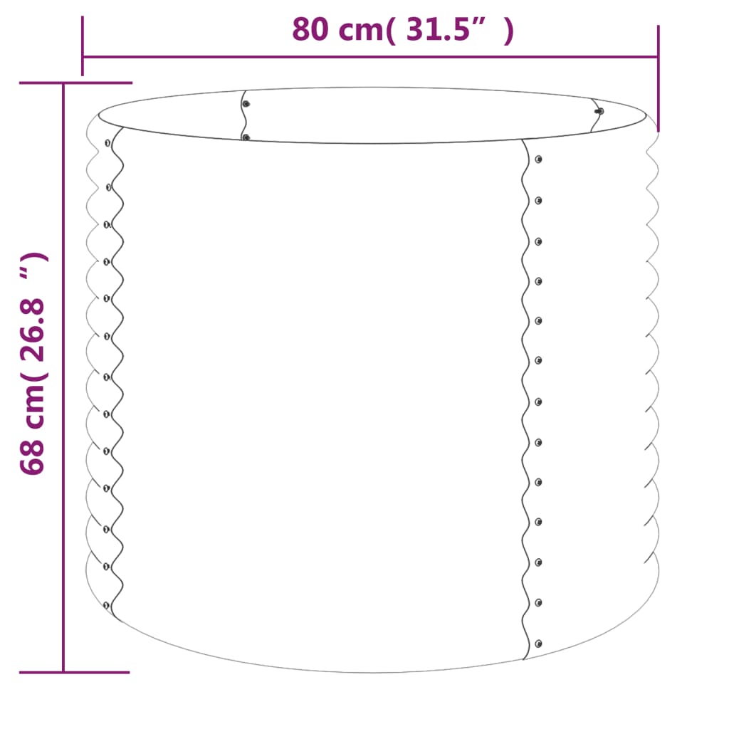 plantekrukke 80x80x68 cm pulverlakeret stål grå