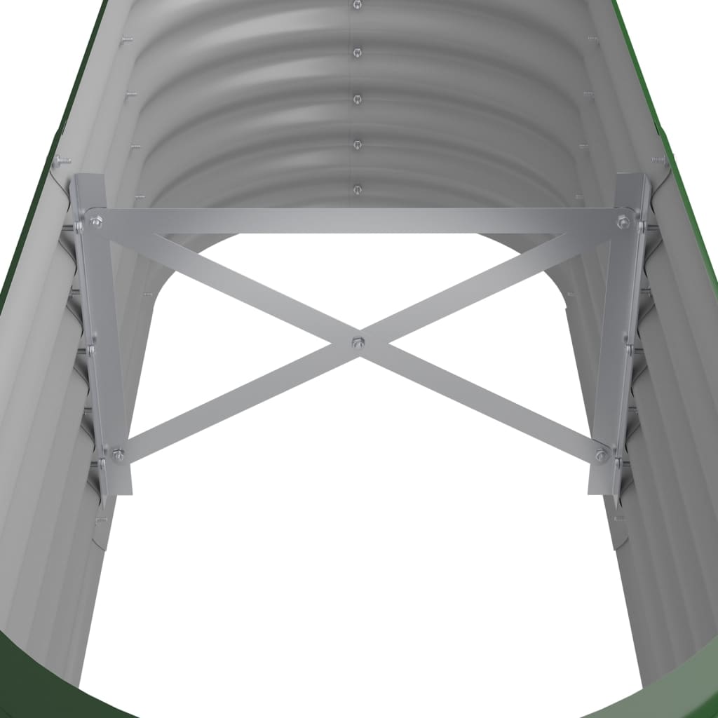højbed 114x40x36 cm pulverlakeret stål grøn