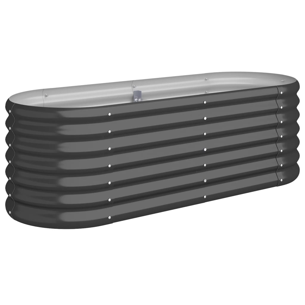 plantekasse 114x40x36 cm pulverlakeret stål antracitgrå