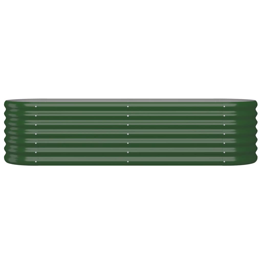 plantekasse 152x40x36 cm pulverlakeret stål grøn