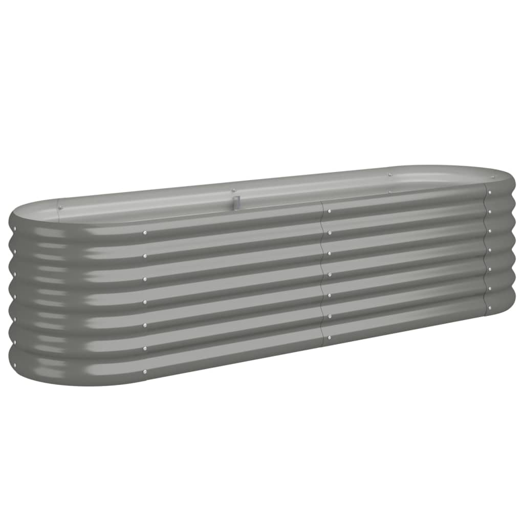 plantekasse 152x40x36 cm pulverlakeret stål grå