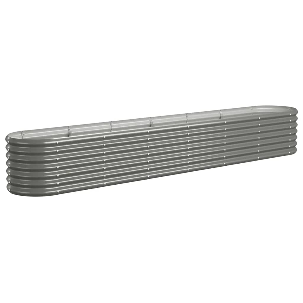 plantekasse 260x40x36 cm pulverlakeret stål grå