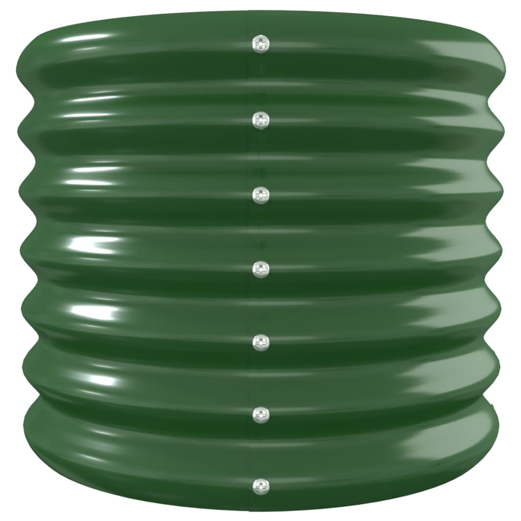 plantekasse 332x40x36 cm pulverlakeret stål grøn