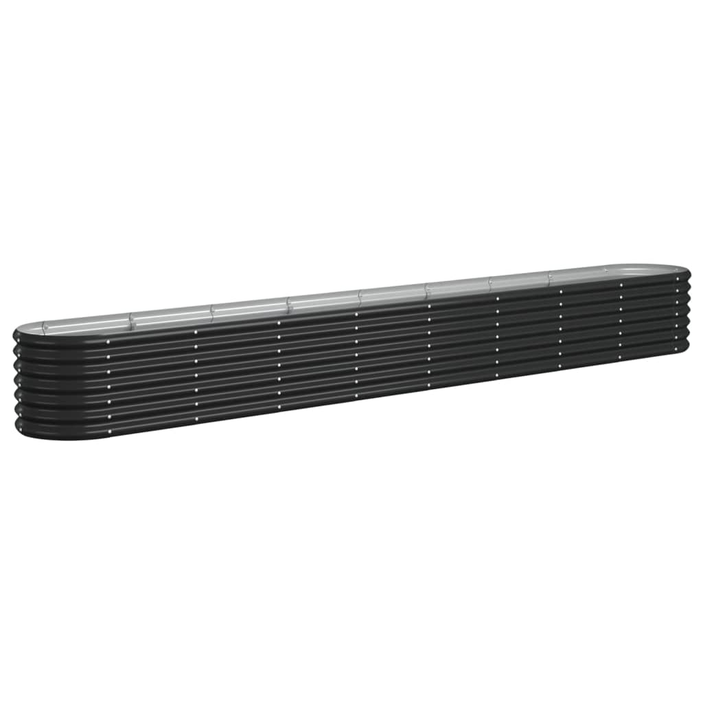 plantekasse 332x40x36 cm pulverlakeret stål antracitgrå