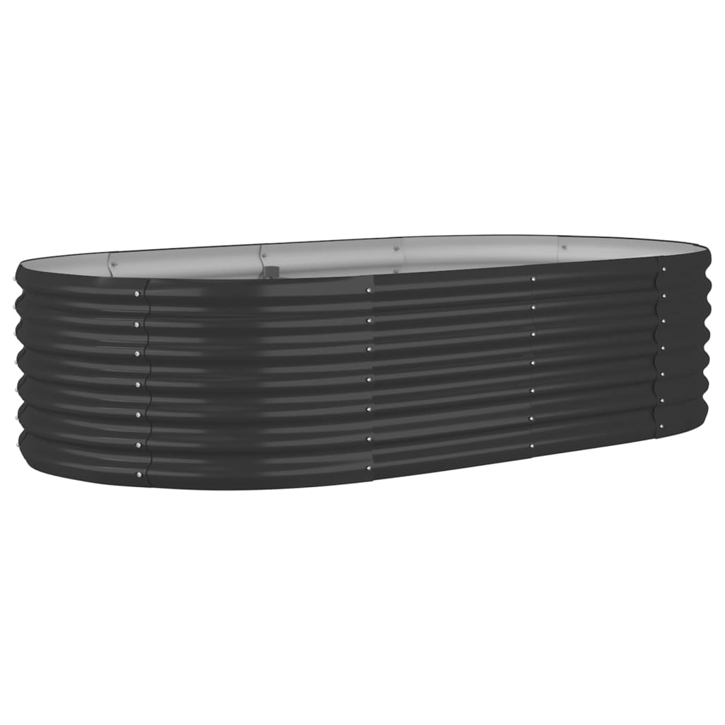 plantekasse 152x80x36 cm pulverlakeret stål antracitgrå