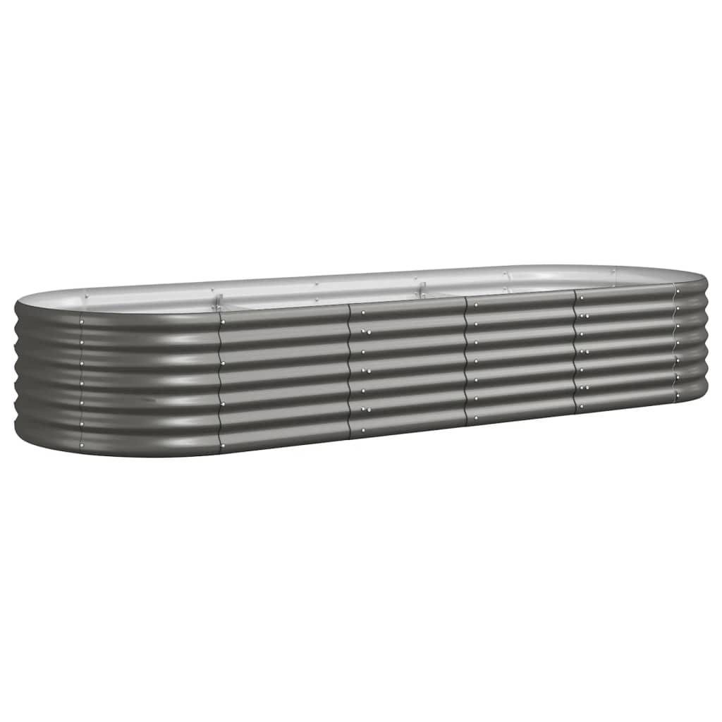plantekasse 224x80x36 cm pulverlakeret stål grå
