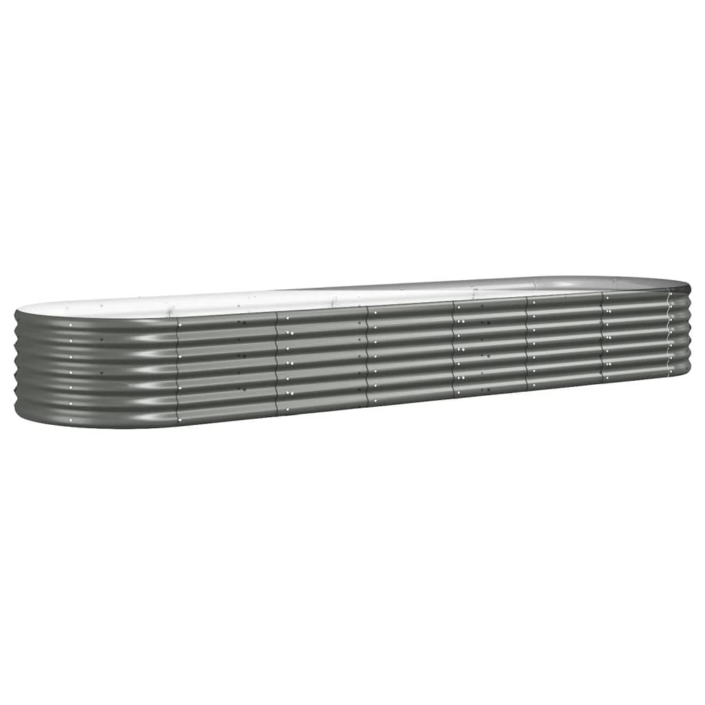 plantekasse 296x80x36 cm pulverlakeret stål grå