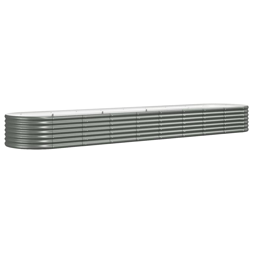 plantekasse 368x80x36 cm pulverlakeret stål grå