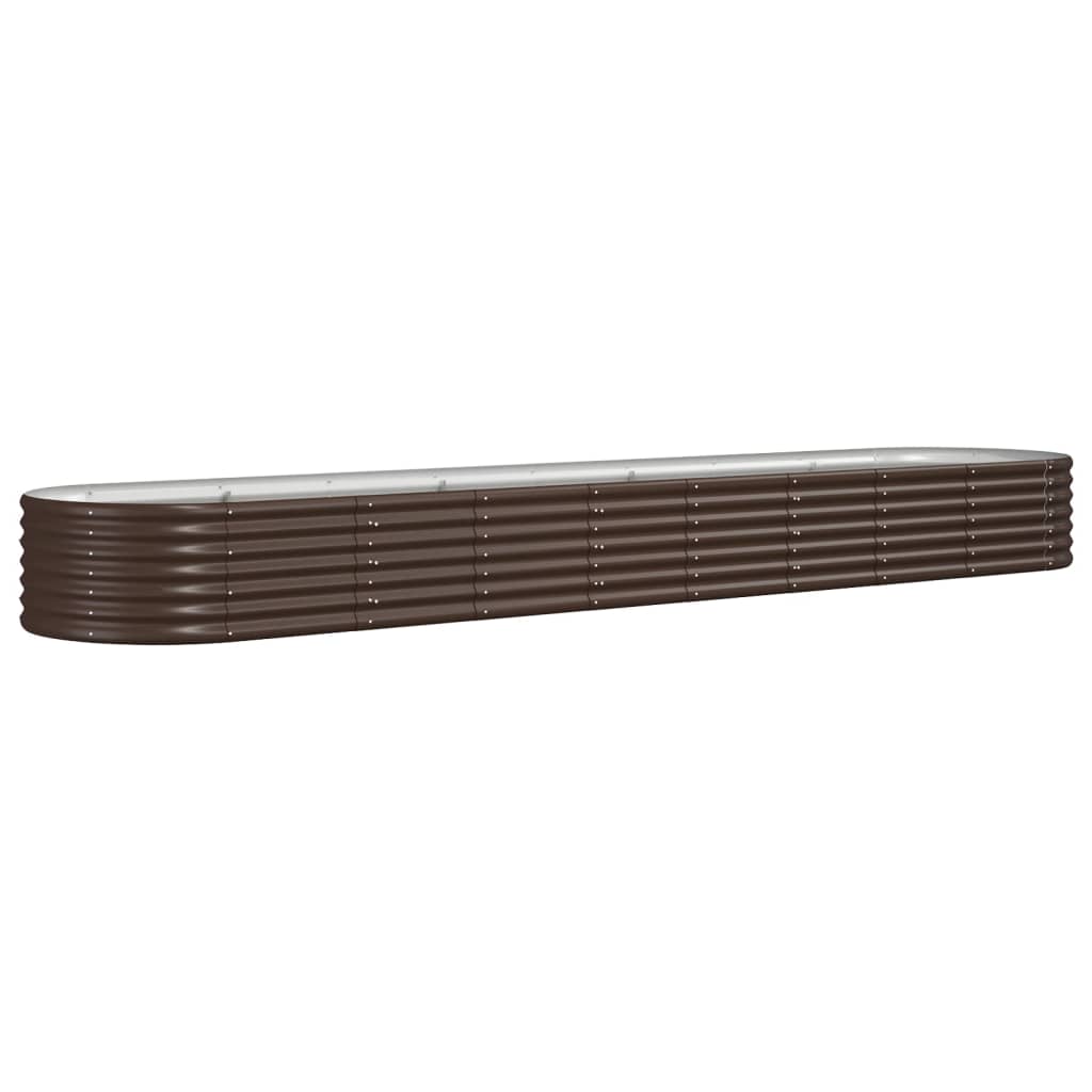 plantekasse 368x80x36 cm pulverlakeret stål brun