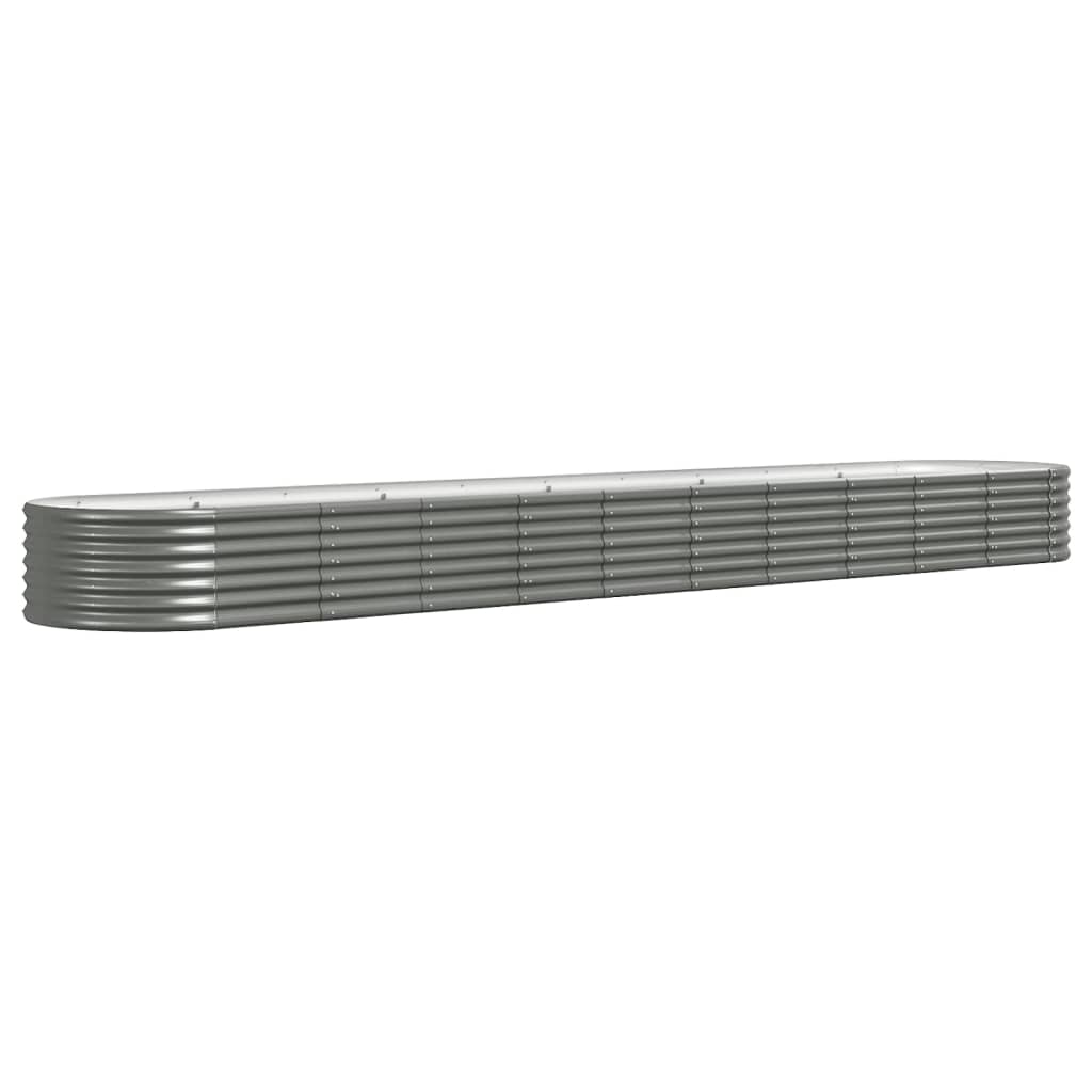 plantekasse 440x80x36 cm pulverlakeret stål grå