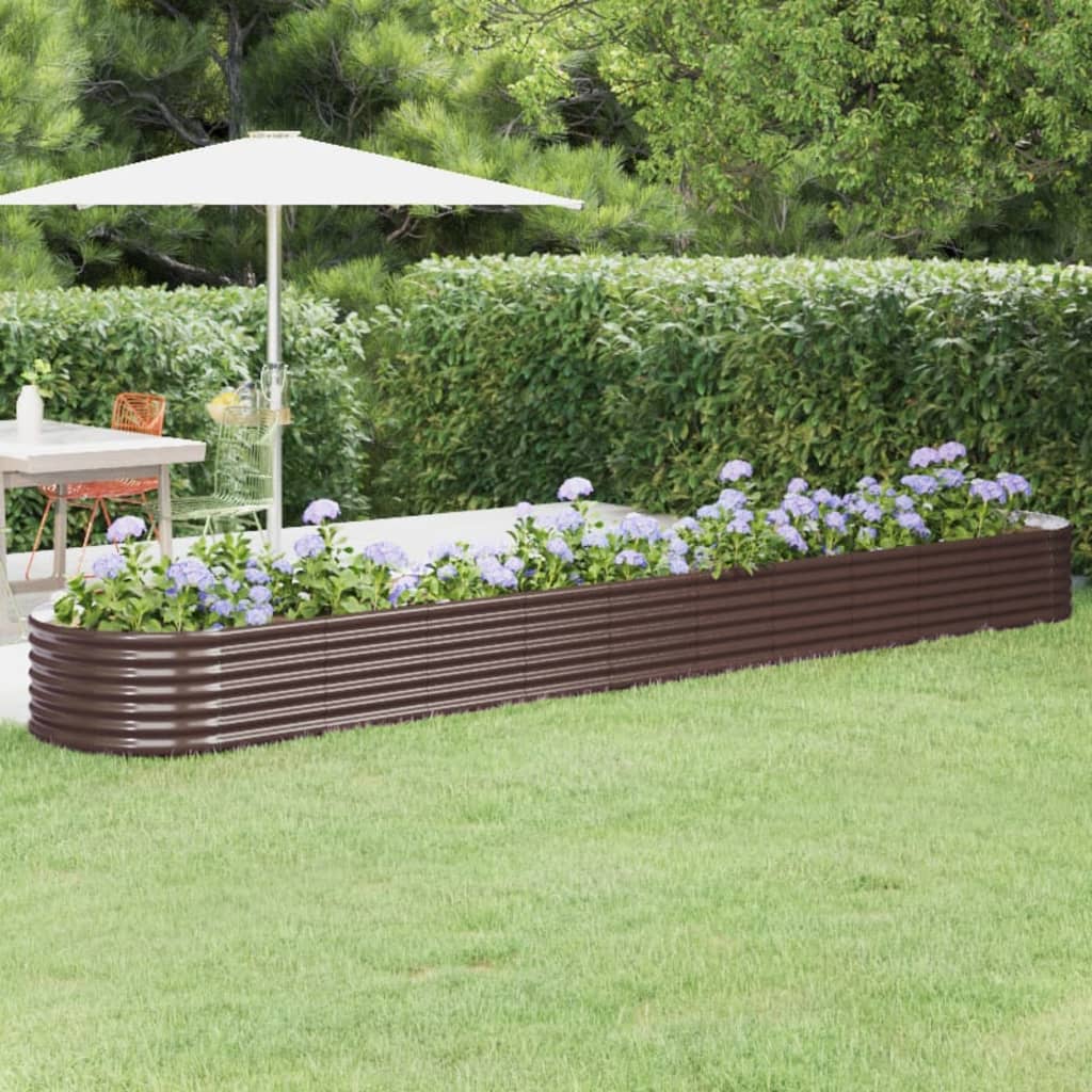 plantekrukke 440x80x36 cm pulverlakeret stål brun