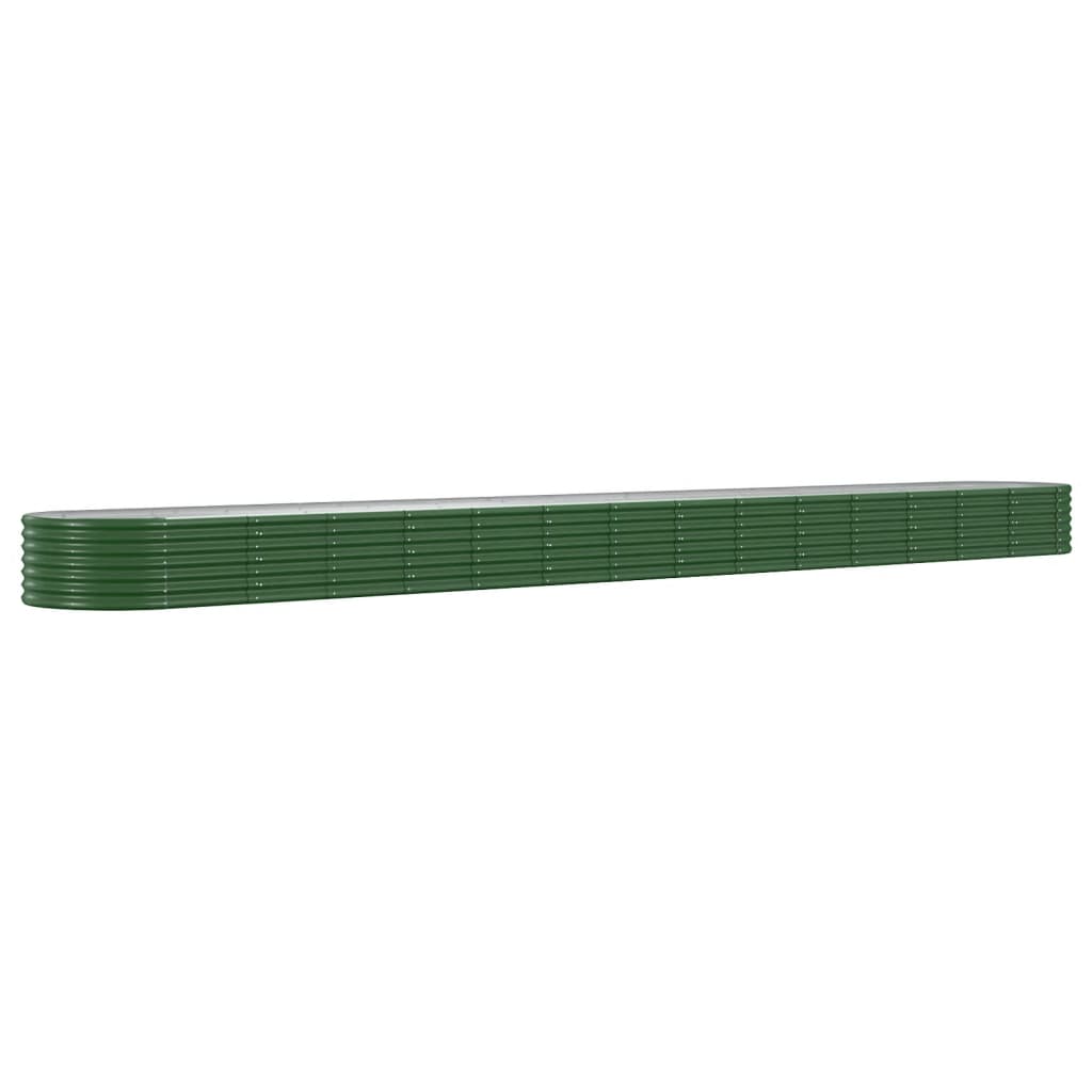 plantekasse 620x80x36 cm pulverlakeret stål grøn