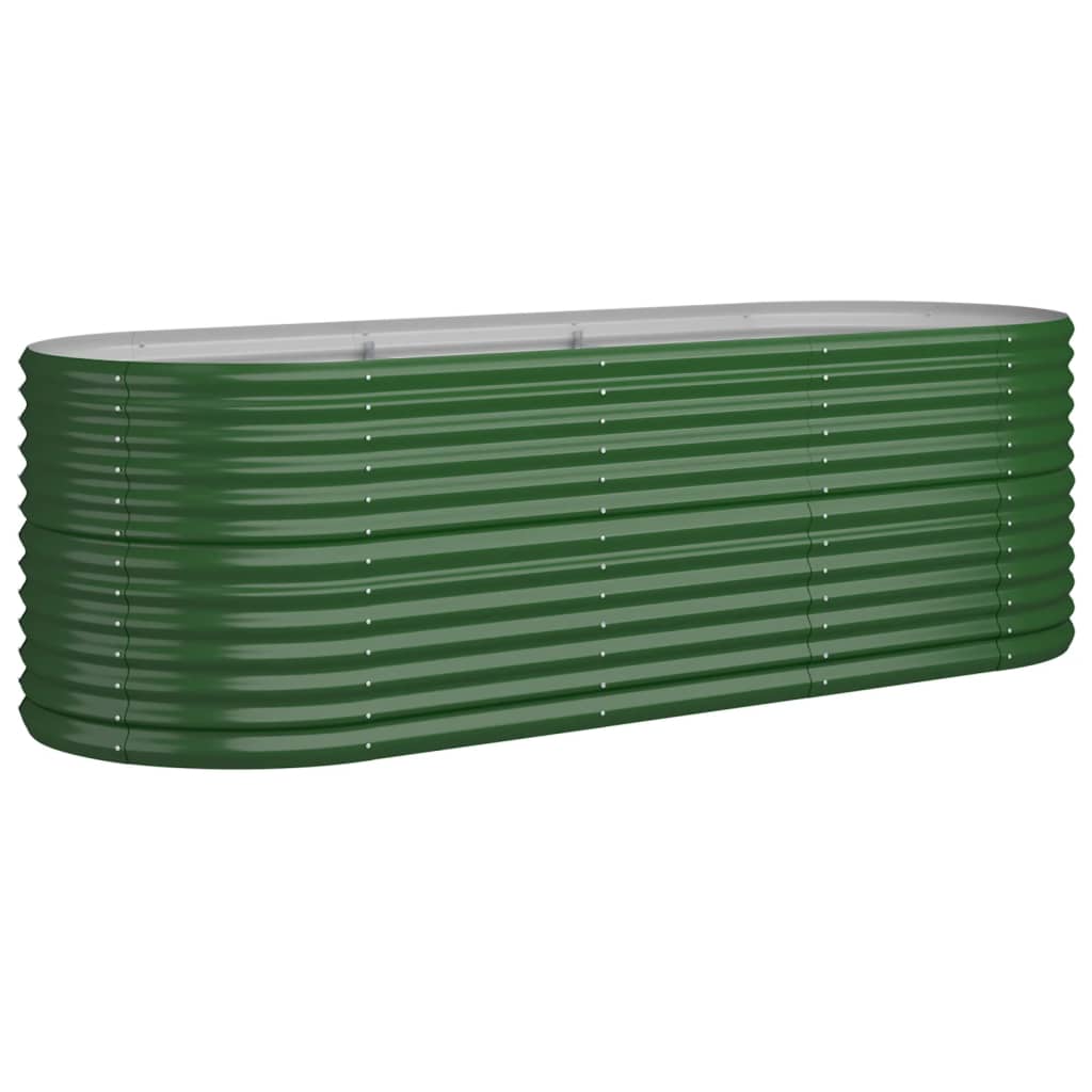 plantekasse 224x80x68 cm pulverlakeret stål grøn