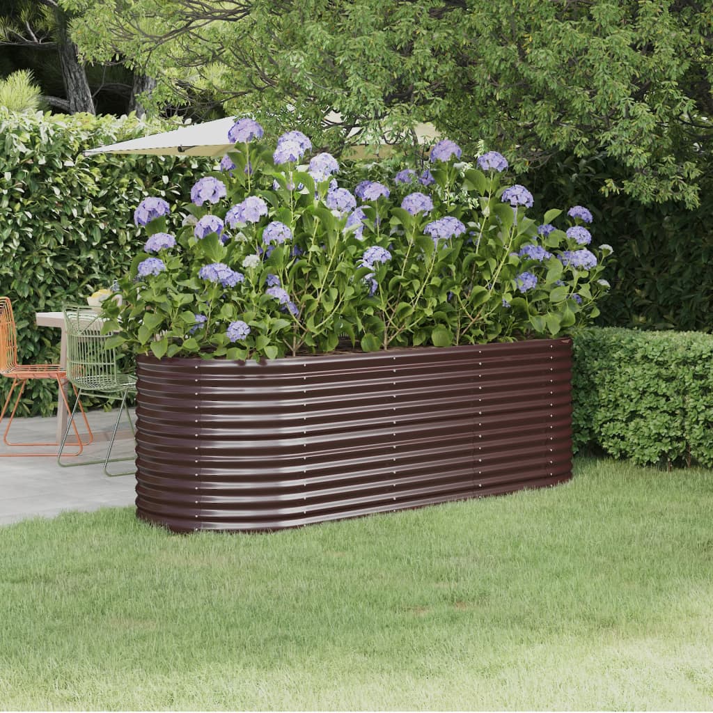 plantekasse 224x80x68 cm pulverlakeret stål brun