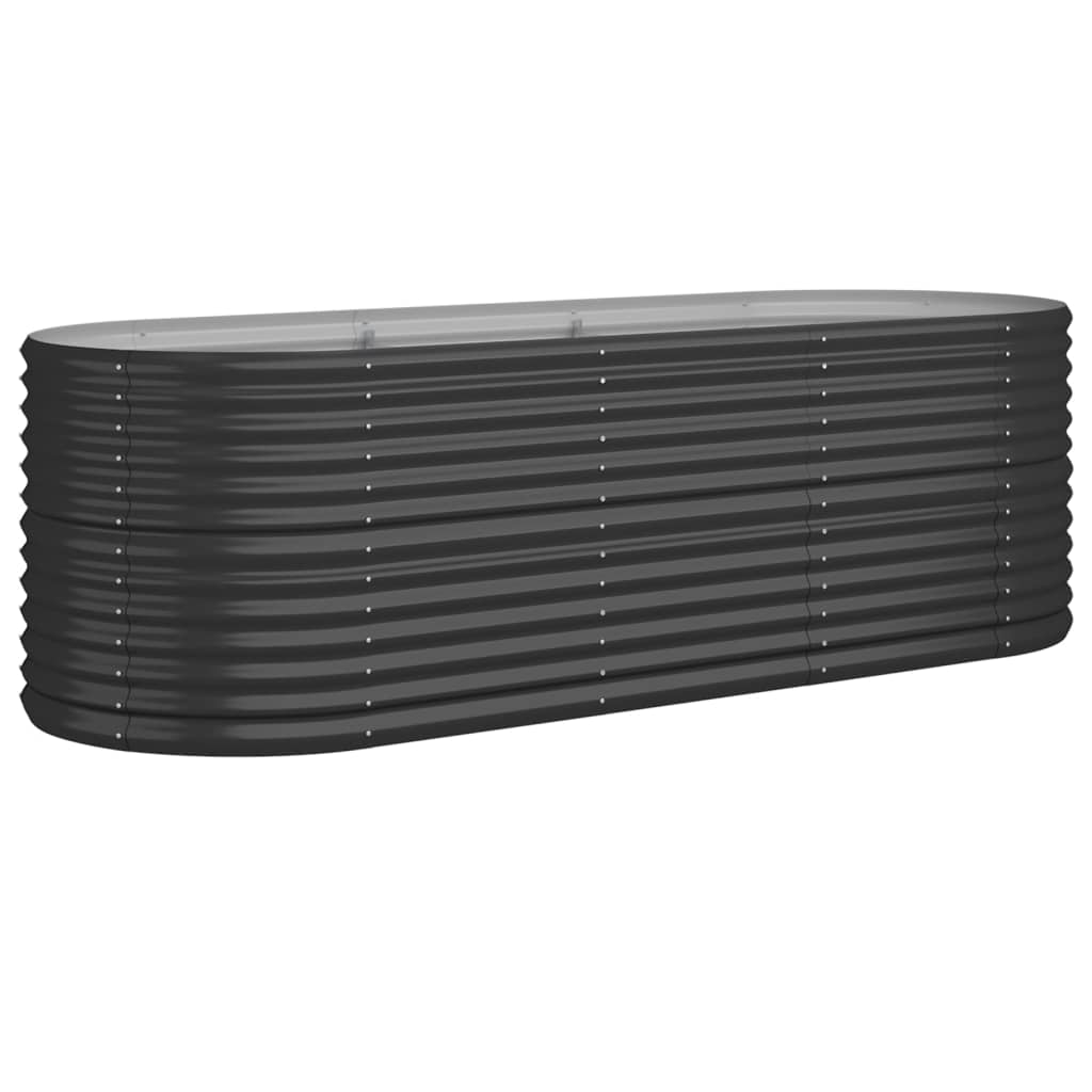 plantekasse 224x80x68 cm pulverlakeret stål antracitgrå