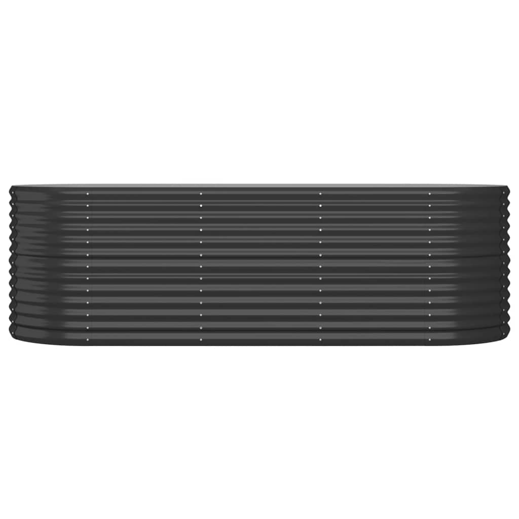 plantekasse 224x80x68 cm pulverlakeret stål antracitgrå