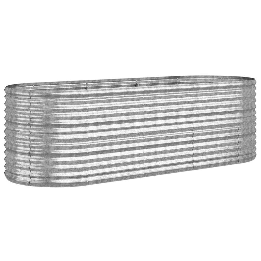 plantekrukke 224x80x68 cm pulverlakeret stål sølvfarvet