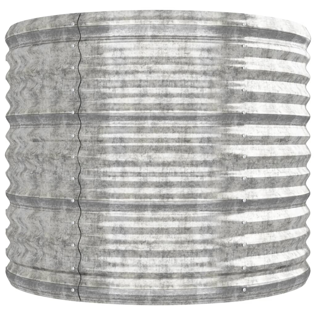 plantekasse 296x80x68 cm pulverlakeret stål sølvfarvet