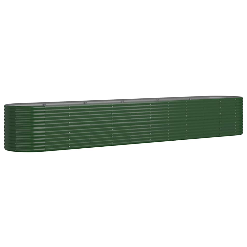 plantekasse 440x80x68 cm pulverlakeret stål grøn