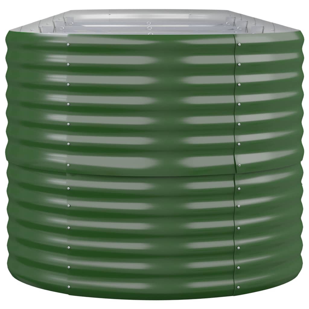 plantekasse 440x80x68 cm pulverlakeret stål grøn