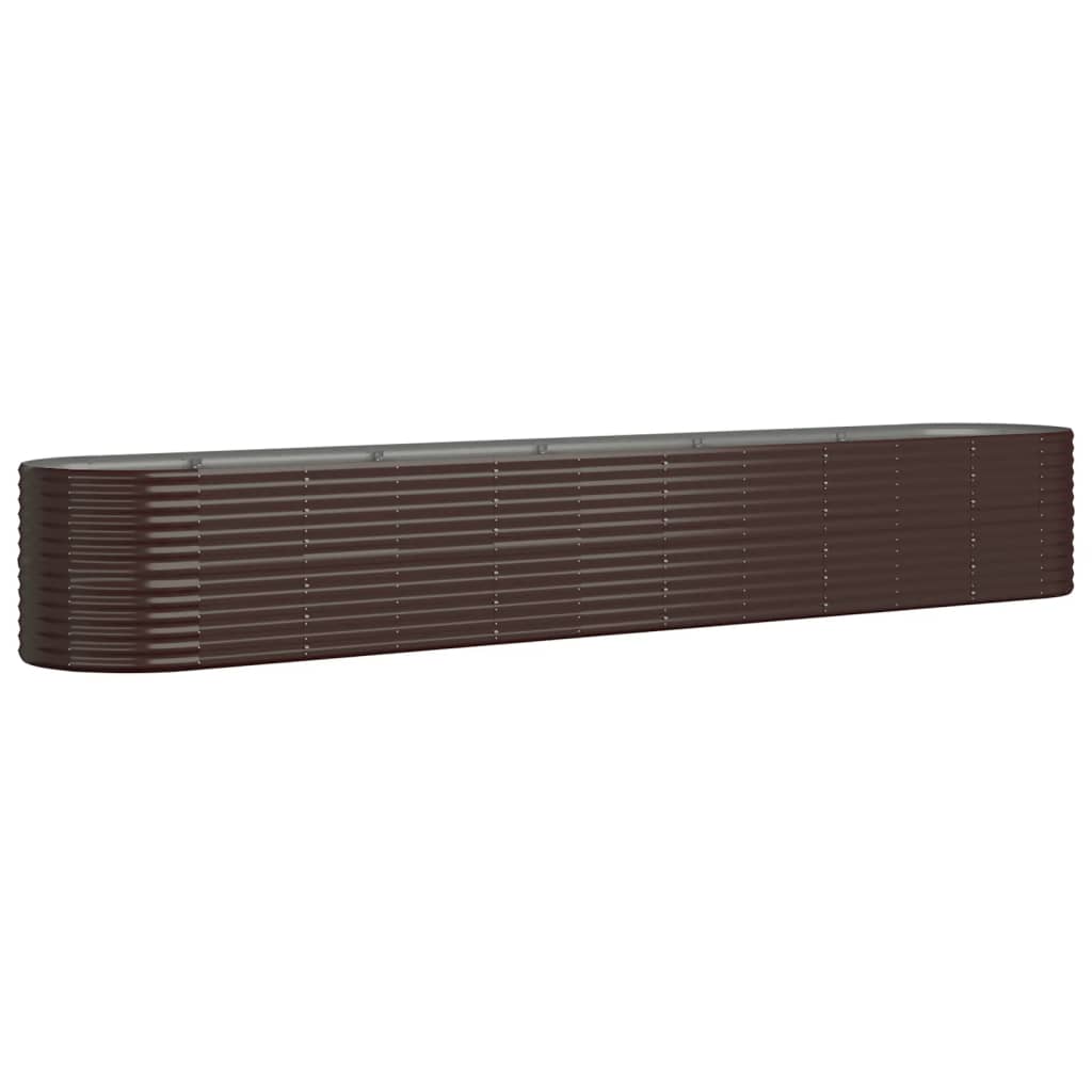 plantekasse 440x80x68 cm pulverlakeret stål brun