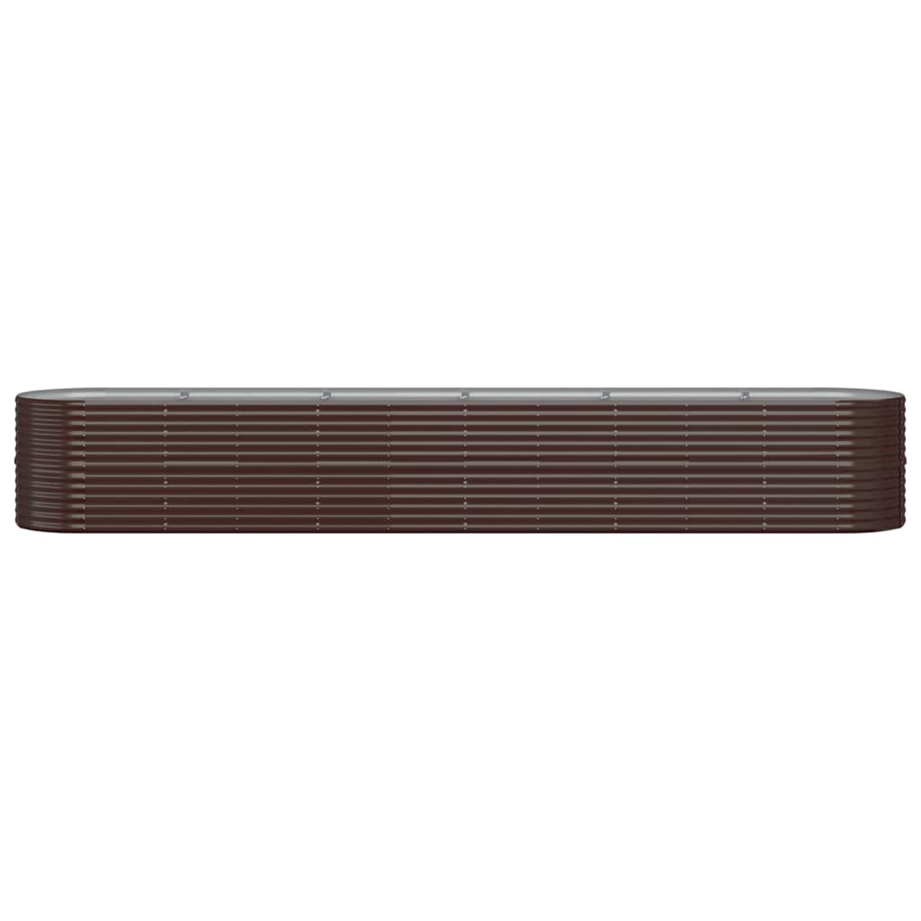 plantekasse 440x80x68 cm pulverlakeret stål brun