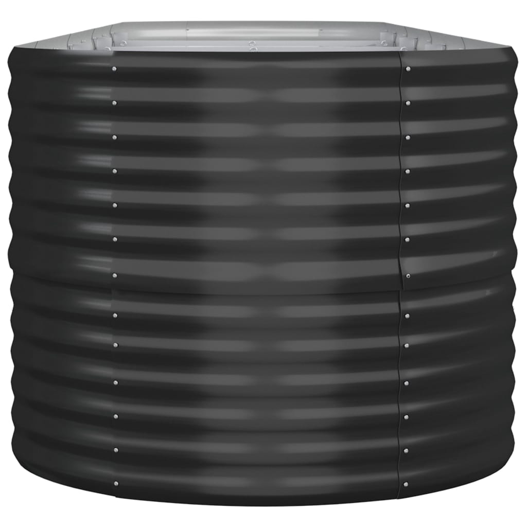plantekasse 440x80x68 cm pulverlakeret stål antracitgrå