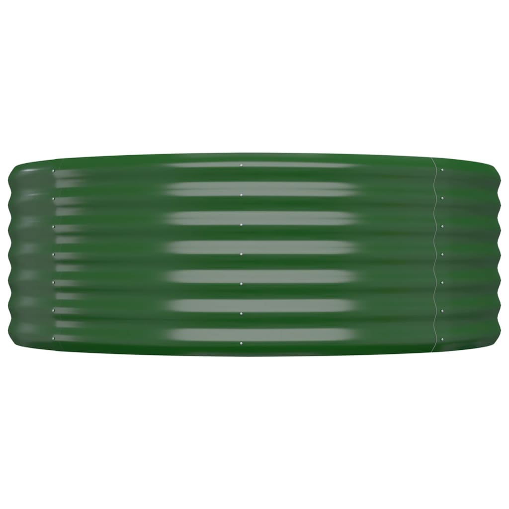 plantekasse 249x100x36 cm pulverlakeret stål grøn