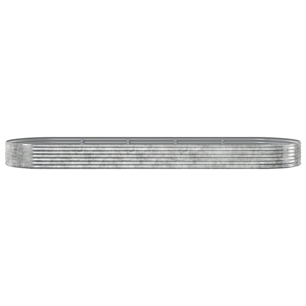 plantekasse 450x140x36 cm pulverlakeret stål sølvfarvet