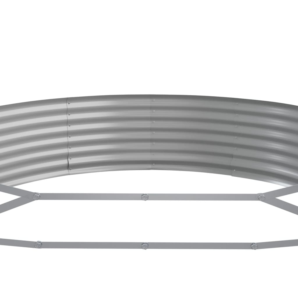 plantekasse 450x140x36 cm pulverlakeret stål sølvfarvet