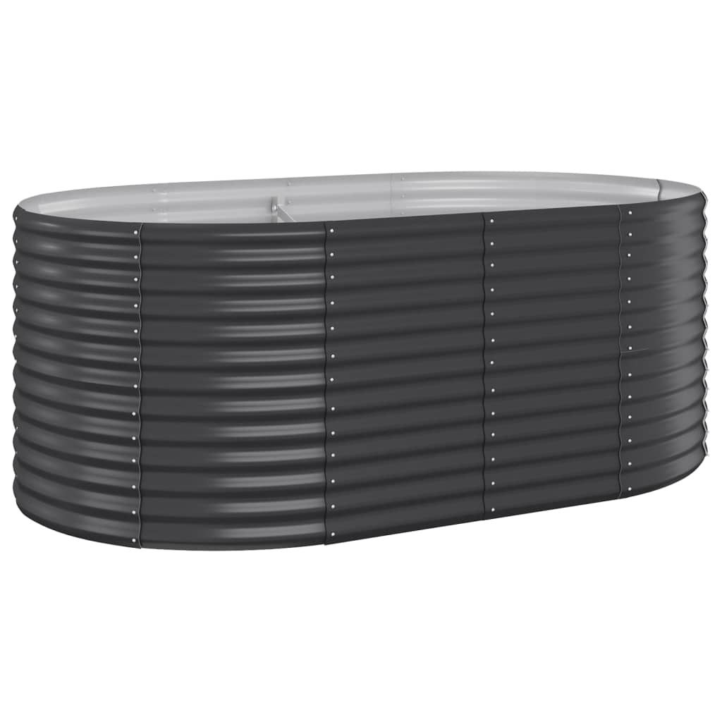plantekasse 175x100x68 cm pulverlakeret stål antracitgrå