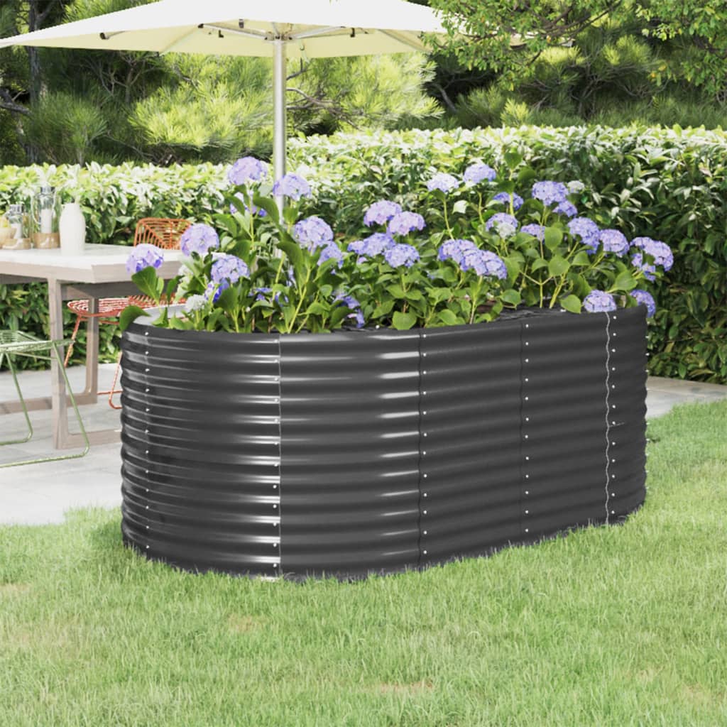 plantekasse 175x100x68 cm pulverlakeret stål antracitgrå
