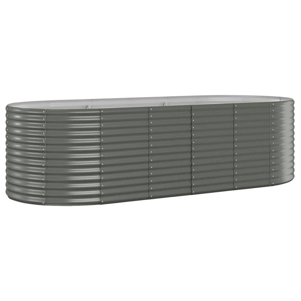 plantekasse 249x100x68 cm pulverlakeret stål grå