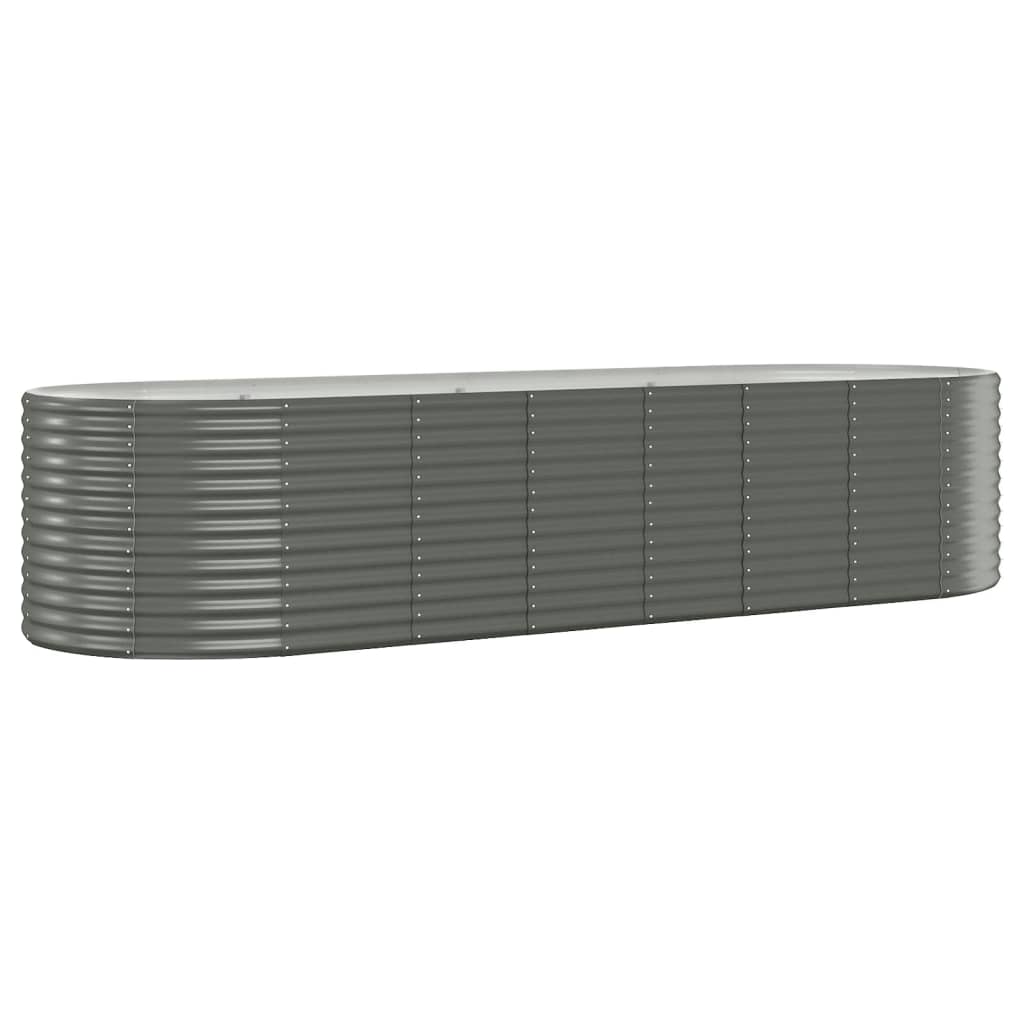 plantekasse 322x100x68 cm pulverlakeret stål grå