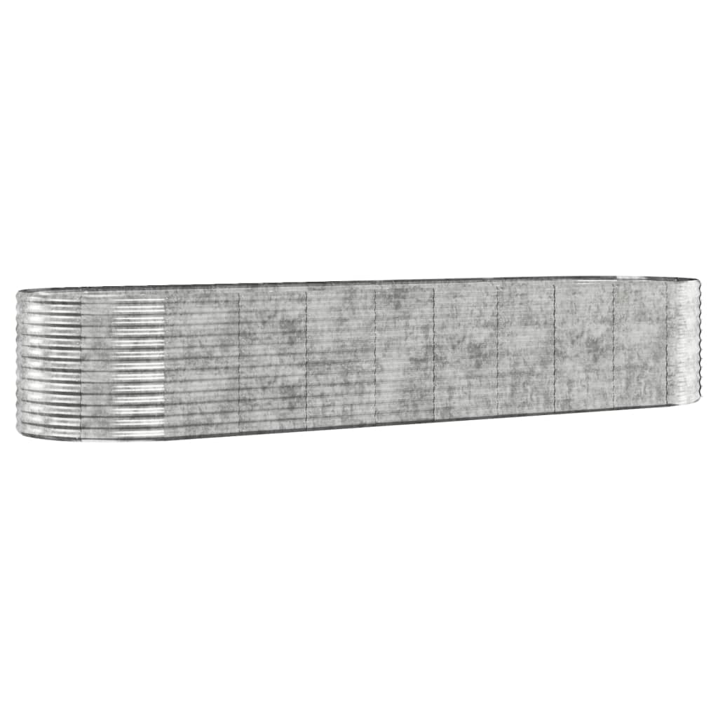 plantekasse 396x100x68 cm pulverlakeret stål sølvfarvet