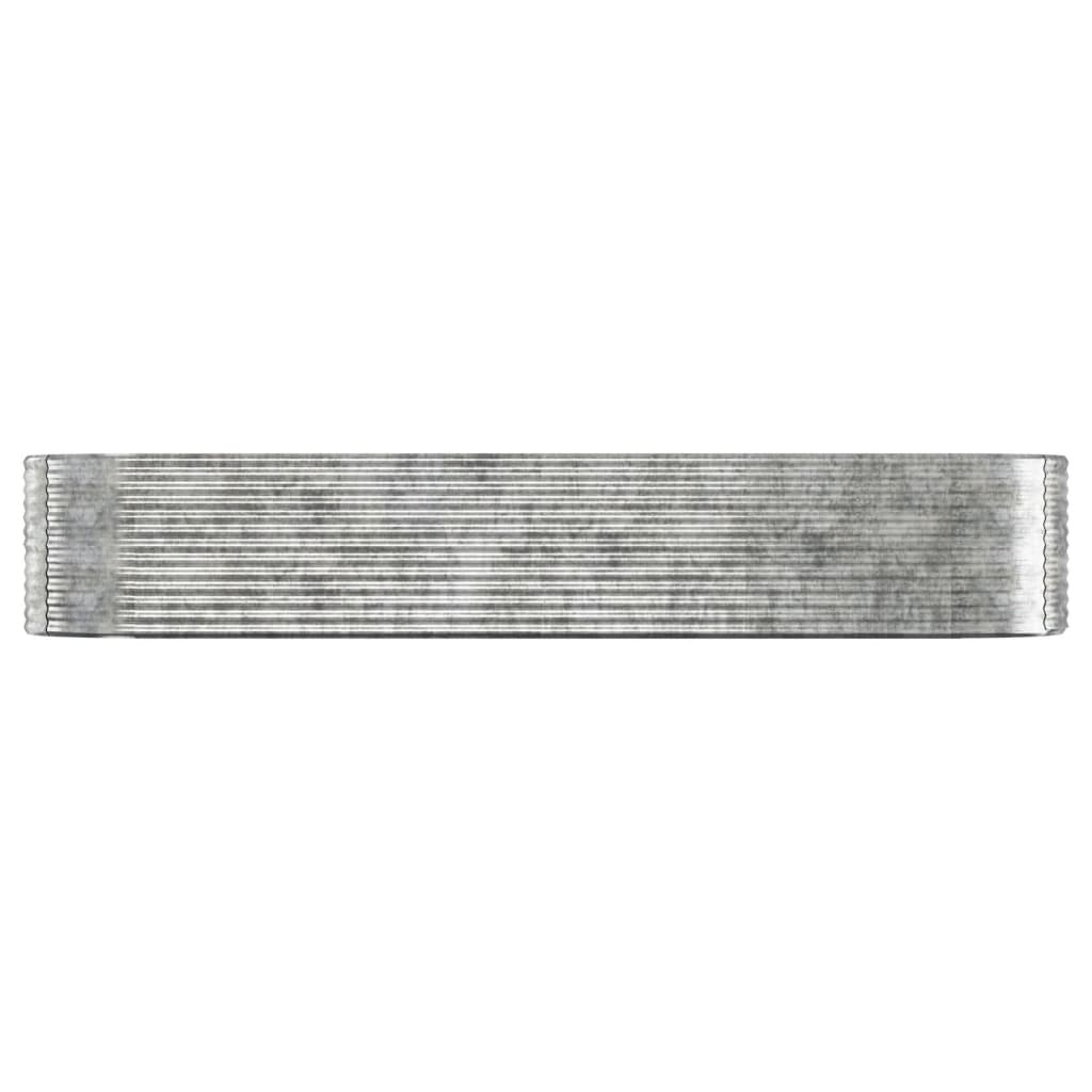 plantekasse 396x100x68 cm pulverlakeret stål sølvfarvet