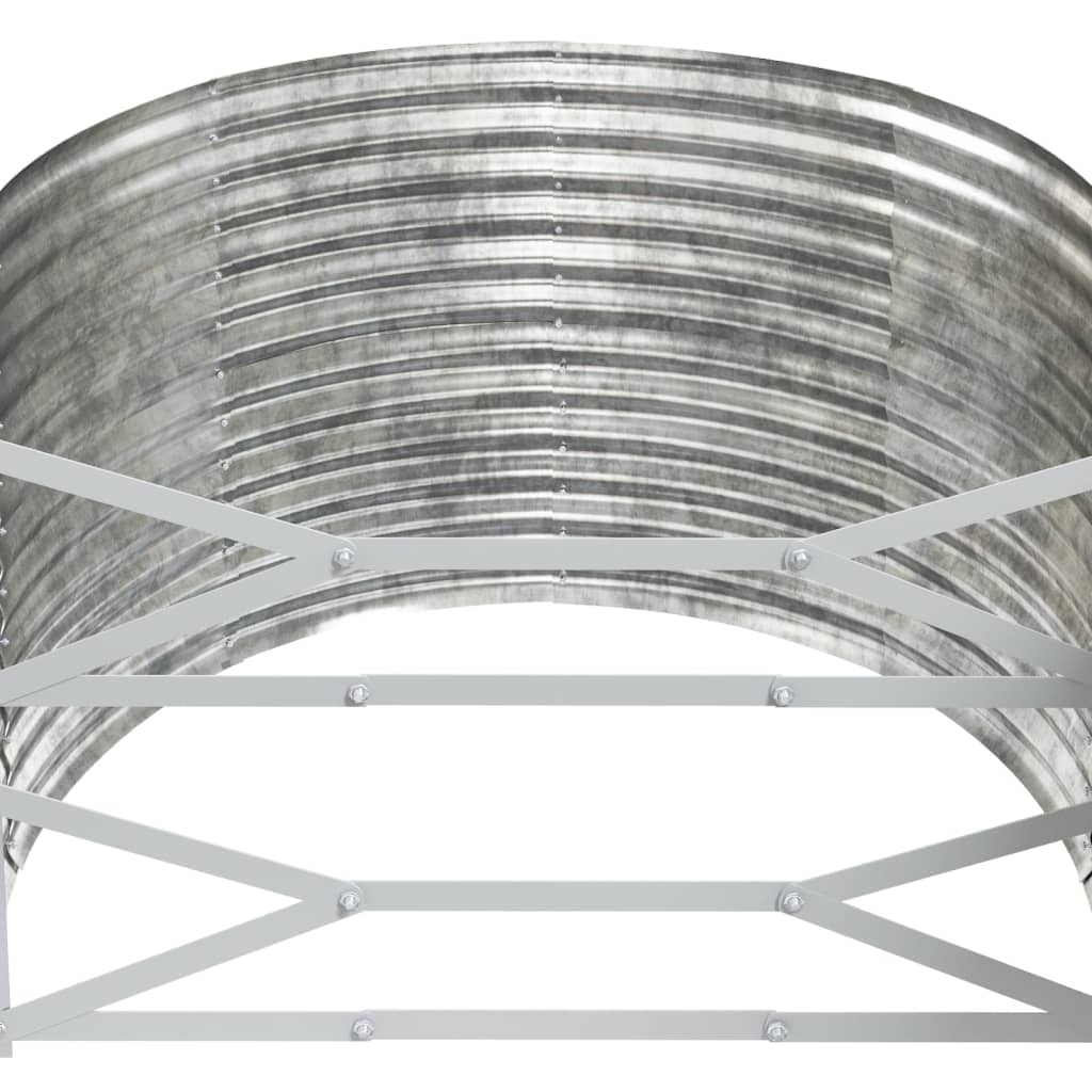 plantekasse 396x100x68 cm pulverlakeret stål sølvfarvet